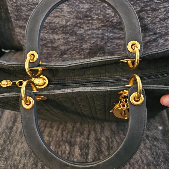 Lady dior medium nylon top handle bag - Picture 6 of 16